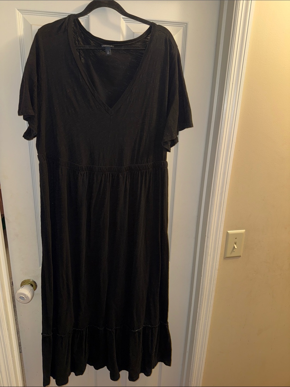 torrid Black V-Neck Short Sleeve Maxi Dress